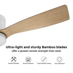 Striver 52 in. Integrated LED Indoor/Outdoor White Smart Ceiling Fan with Light and Remote, Works with Alexa/Google Home by CARRO -Decor Therapy Shop white carro ceiling fans with lights hs523p l22 wq 1 fm 4f 1000