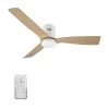 Striver 52 in. Integrated LED Indoor/Outdoor White Smart Ceiling Fan with Light and Remote, Works with Alexa/Google Home by CARRO -Decor Therapy Shop white carro ceiling fans with lights hs523p l22 wq 1 fm 64 1000