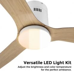 Striver 52 in. Integrated LED Indoor/Outdoor White Smart Ceiling Fan with Light and Remote, Works with Alexa/Google Home by CARRO -Decor Therapy Shop white carro ceiling fans with lights hs523p l22 wq 1 fm c3 1000