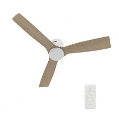 Striver 52 in. Dimmable LED Indoor/Outdoor White Smart Ceiling Fan, Light and Remote, Works with Alexa/Google Home/Siri by CARRO -Decor Therapy Shop white carro ceiling fans with lights hs523p l22 wr 1 fm 44 1000