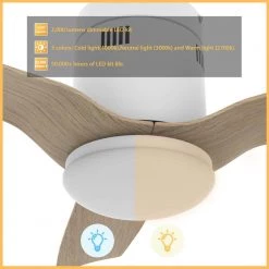 Striver 52 in. Dimmable LED Indoor/Outdoor White Smart Ceiling Fan, Light and Remote, Works with Alexa/Google Home/Siri by CARRO -Decor Therapy Shop white carro ceiling fans with lights hs523p l22 wr 1 fm 4f 1000