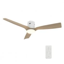 Striver 52 in. Dimmable LED Indoor/Outdoor White Smart Ceiling Fan, Light and Remote, Works with Alexa/Google Home/Siri by CARRO
