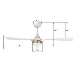 Striver 52 in. Integrated LED Indoor/Outdoor White Smart Ceiling Fan with Light and Remote, Works with Alexa/Google Home by CARRO -Decor Therapy Shop white carro ceiling fans with lights hs523p2 l22 w1 1 40 1000