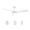 Striver 52 in. Integrated LED Indoor/Outdoor White Smart Ceiling Fan with Light and Remote, Works with Alexa/Google Home by CARRO -Decor Therapy Shop white carro ceiling fans with lights hs523p2 l22 w1 1 64 1000