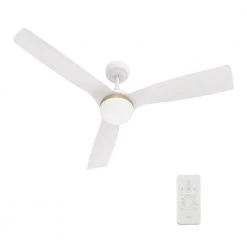 Striver 52 in. Integrated LED Indoor/Outdoor White Smart Ceiling Fan with Light and Remote, Works with Alexa/Google Home by CARRO -Decor Therapy Shop white carro ceiling fans with lights hs523p2 l22 w1 1 c3 1000