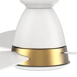 Fayette 52 in. Integrated LED Indoor/Outdoor White Smart Ceiling Fan with Light and Remote, Works with Alexa/Google Home by CARRO -Decor Therapy Shop white carro ceiling fans with lights hs523q7 l12 w1 1 fma 4f 1000