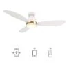 Fayette 52 in. Integrated LED Indoor/Outdoor White Smart Ceiling Fan with Light and Remote, Works with Alexa/Google Home by CARRO -Decor Therapy Shop white carro ceiling fans with lights hs523q7 l12 w1 1 fma 64 1000