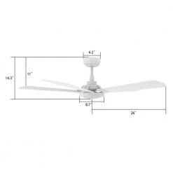 Wilkes 52 in. Dimmable LED Indoor/Outdoor White Smart Ceiling Fan with Light and Remote, Works with Alexa/Google Home by CARRO 20 Wilkes 52 in. Dimmable LED Indoor/Outdoor White Smart Ceiling Fan with Light and Remote, Works with Alexa/Google Home by CARRO -Decor Therapy Shop white carro ceiling fans with lights hs525b3 l22 w1 1 44 1000