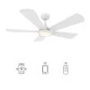Wilkes 52 in. Dimmable LED Indoor/Outdoor White Smart Ceiling Fan with Light and Remote, Works with Alexa/Google Home by CARRO -Decor Therapy Shop white carro ceiling fans with lights hs525b3 l22 w1 1 64 1000