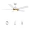 Havre 52 in. Integrated LED Indoor/Outdoor White Smart Ceiling Fan with Light and Remote, Works with Alexa/Google Home by CARRO 2 Havre 52 in. Integrated LED Indoor/Outdoor White Smart Ceiling Fan with Light and Remote, Works with Alexa/Google Home by CARRO -Decor Therapy Shop white carro ceiling fans with lights hs525b4 l12 w1 1g 64 1000