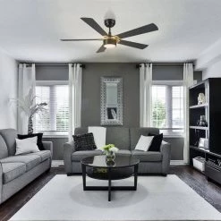 Granby 52 in. Integrated LED Indoor/Outdoor Black Smart Ceiling Fan with Light and Remote, Works with Alexa/Google Home by CARRO -Decor Therapy Shop white carro ceiling fans with lights hs525b5 l11 b2 1g 31 1000