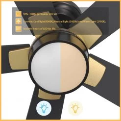 Granby 52 in. Integrated LED Indoor/Outdoor Black Smart Ceiling Fan with Light and Remote, Works with Alexa/Google Home by CARRO -Decor Therapy Shop white carro ceiling fans with lights hs525b5 l11 b2 1g c3 1000