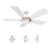Bradford 52 in. Dimmable LED Indoor/Outdoor White Smart Ceiling Fan with Light and Remote, Works with Alexa/Google Home by CARRO -Decor Therapy Shop white carro ceiling fans with lights hs525b6 l12 w1 1g 64 1000
