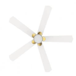 Granby 52 in. Integrated LED Indoor/Outdoor White Smart Ceiling Fan with Light and Remote, Works with Alexa/Google Home by CARRO -Decor Therapy Shop white carro ceiling fans with lights hs525e2 l11 w1 1g 1f 1000