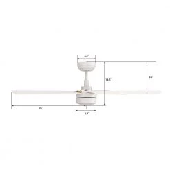 Granby 52 in. Integrated LED Indoor/Outdoor White Smart Ceiling Fan with Light and Remote, Works with Alexa/Google Home by CARRO -Decor Therapy Shop white carro ceiling fans with lights hs525e2 l11 w1 1g 44 1000