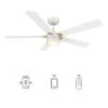 Granby 52 in. Integrated LED Indoor/Outdoor White Smart Ceiling Fan with Light and Remote, Works with Alexa/Google Home by CARRO -Decor Therapy Shop white carro ceiling fans with lights hs525e2 l11 w1 1g 64 1000