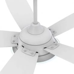 Hardley 52 in. Integrated LED Indoor/Outdoor White Smart Ceiling Fan with Light and Remote, Works with Alexa/Google Home by CARRO -Decor Therapy Shop white carro ceiling fans with lights hs525h l13 w1 1 1f 1000