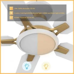 Essex 52 in. Integrated LED Indoor/Outdoor White Smart Ceiling Fan with Light and Remote, Works w/Alexa/Google Home by CARRO -Decor Therapy Shop white carro ceiling fans with lights hs525j l12 w1 1g fm 4f 1000