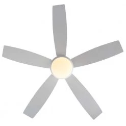 Fannin 52 in. Dimmable LED Indoor/Outdoor White Smart Ceiling Fan with Light and Remote, Works with Alexa/Google Home by CARRO -Decor Therapy Shop white carro ceiling fans with lights hs525q2 l12 w1 1 44 1000