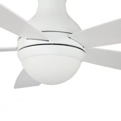 Fannin 52 in. Dimmable LED Indoor/Outdoor White Smart Ceiling Fan with Light and Remote, Works with Alexa/Google Home by CARRO -Decor Therapy Shop white carro ceiling fans with lights hs525q2 l12 w1 1 c3 1000