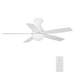 Fannin 52 in. Dimmable LED Indoor/Outdoor White Smart Ceiling Fan with Light and Remote, Works with Alexa/Google Home by CARRO -Decor Therapy Shop white carro ceiling fans with lights hs525q2 l12 w1 1 fa 1000