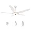 Starfish 52 in. Dimmable LED Indoor/Outdoor White Smart Ceiling Fan with Light and Remote, Works with Alexa/Google Home by CARRO -Decor Therapy Shop white carro ceiling fans with lights hs525s l13 w1 1 64 1000