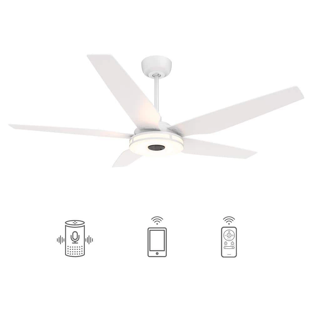 Starfish 52 in. Dimmable LED Indoor/Outdoor White Smart Ceiling Fan with Light and Remote, Works with Alexa/Google Home by CARRO 3 Starfish 52 in. Dimmable LED Indoor/Outdoor White Smart Ceiling Fan with Light and Remote, Works with Alexa/Google Home by CARRO