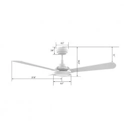 Veter 56 in. Dimmable LED Indoor/Outdoor White Smart Ceiling Fan with Light and Remote, Works with Alexa/Google Home by CARRO -Decor Therapy Shop white carro ceiling fans with lights hs563b3 l22 w1 1 40 1000