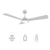 Veter 56 in. Dimmable LED Indoor/Outdoor White Smart Ceiling Fan with Light and Remote, Works with Alexa/Google Home by CARRO