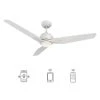 Tilbury 56 in. Dimmable LED Indoor/Outdoor White Smart Ceiling Fan with Light and Remote, Works with Alexa/Google Home by CARRO 1 Tilbury 56 in. Dimmable LED Indoor/Outdoor White Smart Ceiling Fan with Light and Remote, Works with Alexa/Google Home by CARRO -Decor Therapy Shop white carro ceiling fans with lights hs563j3 l11 w1 1 64 1000
