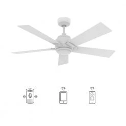 Aspen 56 in. Dimmable LED Indoor/Outdoor White Smart Ceiling Fan with Light and Remote, Works with Alexa/Google Home by CARRO