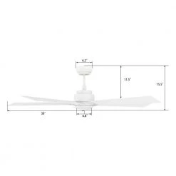 Aspen 60 in. Dimmable LED Indoor/Outdoor White Smart Ceiling Fan with Light and Remote, Works with Alexa/Google Home by CARRO -Decor Therapy Shop white carro ceiling fans with lights hs605j1 l11 w1 1 40 1000