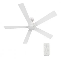 Aspen 60 in. Dimmable LED Indoor/Outdoor White Smart Ceiling Fan with Light and Remote, Works with Alexa/Google Home by CARRO -Decor Therapy Shop white carro ceiling fans with lights hs605j1 l11 w1 1 44 1000