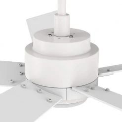 Aspen 60 in. Dimmable LED Indoor/Outdoor White Smart Ceiling Fan with Light and Remote, Works with Alexa/Google Home by CARRO -Decor Therapy Shop white carro ceiling fans with lights hs605j1 l11 w1 1 4f 1000