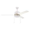 Marais 52 in. Integrated LED Indoor White Ceiling Fan with Light Kit and Pull Chain by CARRO -Decor Therapy Shop white carro ceiling fans with lights hwga 523a5 l12 w1 1g 64 1000