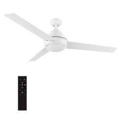 Konfor 52 in. Integrated LED Indoor White DC Motor Ceiling Fan with Light Kit and Remote Control Included by CARRO