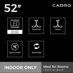 Konfor 52 in. Integrated LED Indoor White DC Motor Ceiling Fan with Light Kit and Remote Control Included by CARRO -Decor Therapy Shop white carro ceiling fans with lights hwga 523q l12 w1 1 66 1000