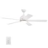 Soran 52 in. Integrated LED Indoor White Smart Ceiling Fan with Light Kit and Wall Control, Works with Alexa/Google Home by CARRO -Decor Therapy Shop white carro ceiling fans with lights hwgs 525a2 l11 w1 1 64 1000
