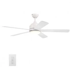 Soran 52 in. Integrated LED Indoor White Smart Ceiling Fan with Light Kit and Wall Control, Works with Alexa/Google Home by CARRO
