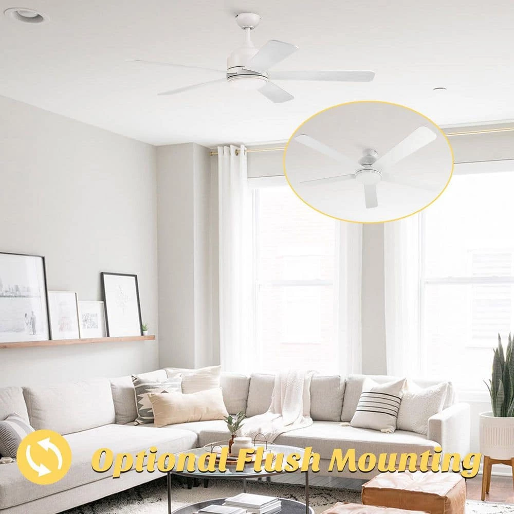 Soran 52 in. Integrated LED Indoor White Smart Ceiling Fan with Light Kit and Wall Control, Works with Alexa/Google Home by CARRO 5 Soran 52 in. Integrated LED Indoor White Smart Ceiling Fan with Light Kit and Wall Control, Works with Alexa/Google Home by CARRO - Image 3