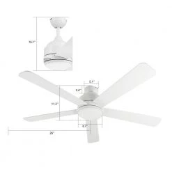 Soran 52 in. Integrated LED Indoor White Smart Ceiling Fan with Light Kit and Wall Control, Works with Alexa/Google Home by CARRO 22 Soran 52 in. Integrated LED Indoor White Smart Ceiling Fan with Light Kit and Wall Control, Works with Alexa/Google Home by CARRO -Decor Therapy Shop white carro ceiling fans with lights hwgs 525a2 l11 w1 1 76 1000