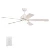 Soran 52 in. Integrated LED Indoor White Smart Ceiling Fan with Light Kit and Wall Control, Works with Alexa/Google Home by CARRO -Decor Therapy Shop white carro ceiling fans with lights hwgs 525a2 l11 wt 1 64 1000