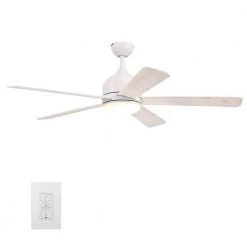 Soran 52 in. Integrated LED Indoor White Smart Ceiling Fan with Light Kit and Wall Control, Works with Alexa/Google Home by CARRO