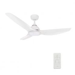 Karter 52 in. Dimmable LED Indoor/Outdoor White Smart Ceiling Fan with Light and Remote, Works w/Alexa/Google Home by CARRO -Decor Therapy Shop white carro ceiling fans with lights ns523k l12 w1 4f 1000