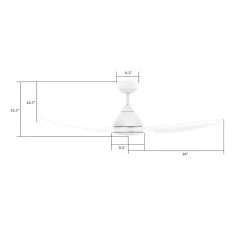 Karter 52 in. Dimmable LED Indoor/Outdoor White Smart Ceiling Fan with Light and Remote, Works w/Alexa/Google Home by CARRO -Decor Therapy Shop white carro ceiling fans with lights ns523k l12 w1 c3 1000