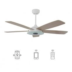 Hardley 52 in. Dimmable LED Indoor/Outdoor White Smart Ceiling Fan with Light and Remote, Works with Alexa/Google Home by CARRO
