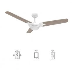 Alden 56 in. Dimmable LED Indoor/Outdoor White Smart Ceiling Fan with Light and Remote, Works with Alexa/Google Home by CARRO