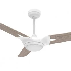 Alden 56 in. Dimmable LED Indoor/Outdoor White Smart Ceiling Fan with Light and Remote, Works with Alexa/Google Home by CARRO -Decor Therapy Shop white carro ceiling fans with lights ns563a l12 w6 c3 1000