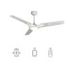 Alden 56 in. Dimmable LED Indoor/Outdoor White Smart Ceiling Fan with Light and Remote, Works with Alexa/Google Home by CARRO