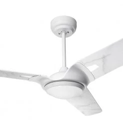 Alden 56 in. Dimmable LED Indoor/Outdoor White Smart Ceiling Fan with Light and Remote, Works with Alexa/Google Home by CARRO -Decor Therapy Shop white carro ceiling fans with lights ns563a l12 w7 c3 1000